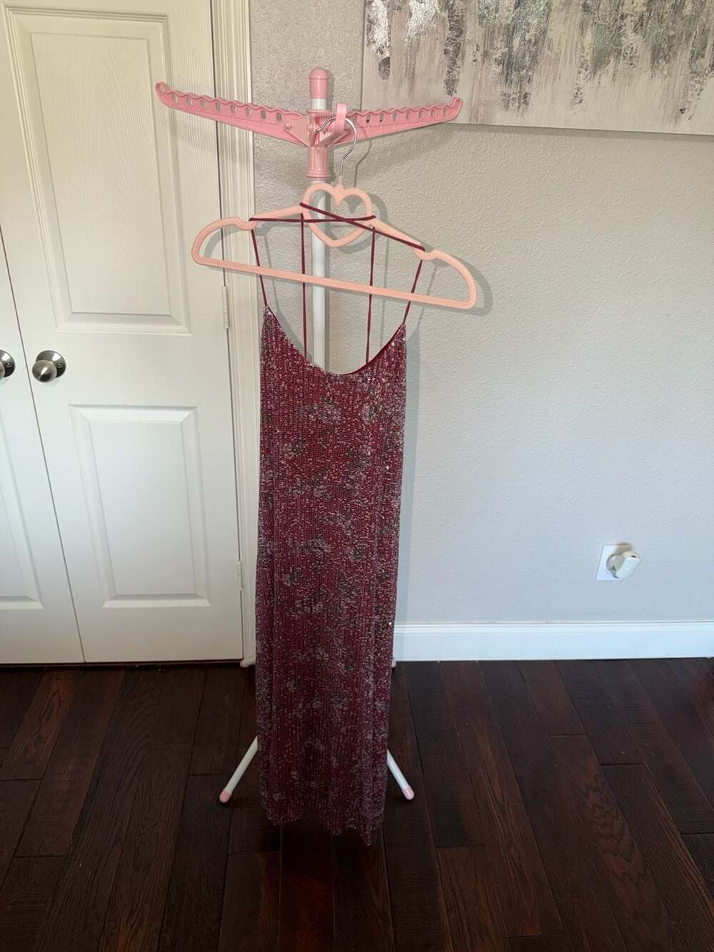 Altar'd State Burgundy Sequin Maxi Dress